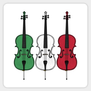 Cello Italian Flag Cellist String Musician Italy Sticker